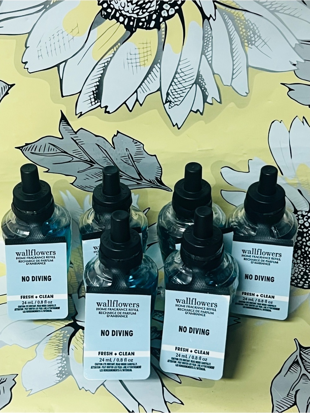 Bath & Body Works No Diving Wallflower Fragrance Refill Bulbs~Set Lot of 6